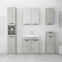 Set Mobili da Bagno 5 pz Grigio Cemento in Legno Multistratocod mxl 121526