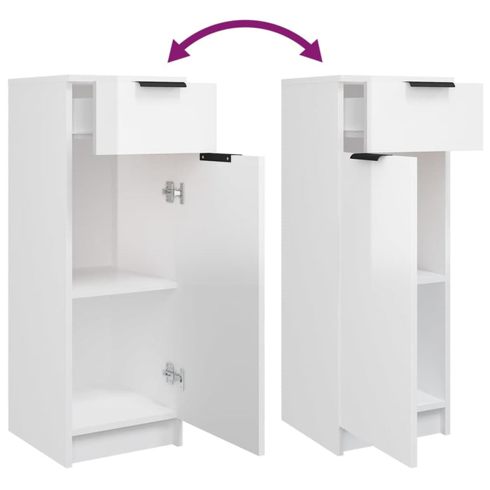 Set Mobili da Bagno 5 pz Bianco Lucido in Legno Multistrato 3115856