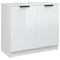 Set Mobili da Bagno 3 pz Bianco Lucido in Legno Multistrato 3115872