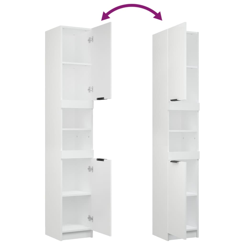 Set di Mobili da Bagno 3 pz Bianco in Legno Multistrato 3115876