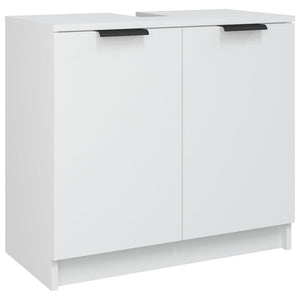 Set di Mobili da Bagno 3 pz Bianco in Legno Multistrato cod mxl 52850