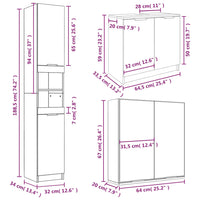 Set di Mobili da Bagno 3 pz Bianco in Legno Multistrato cod mxl 52850