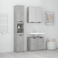 Set Mobili da Bagno 3 pz Grigio Cemento in Legno Multistrato cod mxl 19964