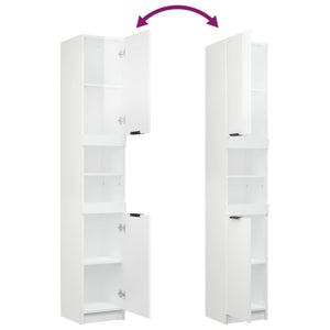 Set Mobili da Bagno 3 pz Bianco Lucido in Legno Multistrato 3115880