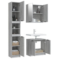 Set Mobili da Bagno 3 pz Grigio Sonoma in Legno Multistrato cod mxl 12664