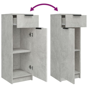 Set Mobili da Bagno 4 pz Grigio Cemento in Legno Multistrato