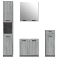 Set Mobili da Bagno 4 pz Grigio Sonoma in Legno Multistrato 3115890