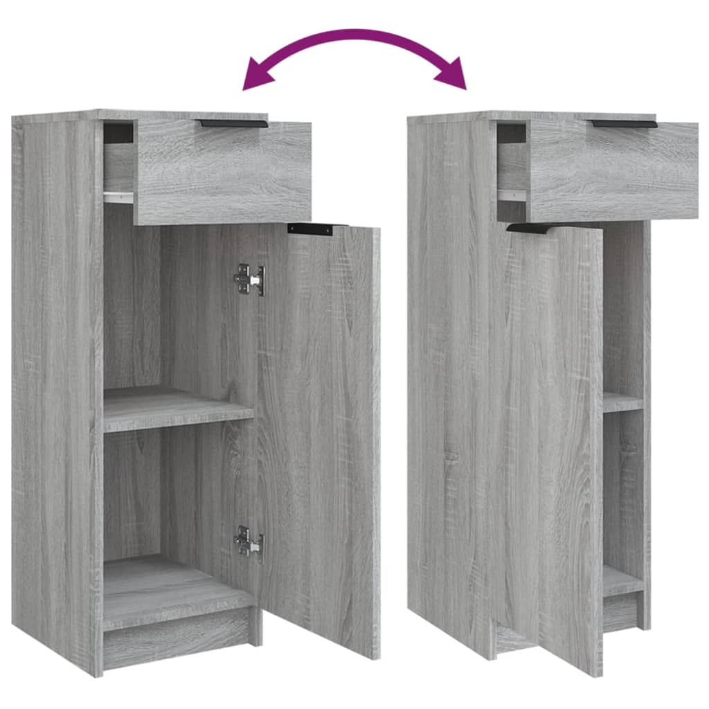 Set Mobili da Bagno 4 pz Grigio Sonoma in Legno Multistrato cod mxl 12647