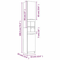 Set Mobili da Bagno 4 pz Grigio Sonoma in Legno Multistrato cod mxl 12647