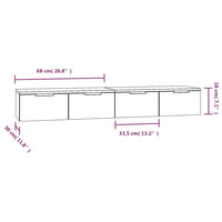 Mobili da Parete 2 pz Neri 68x30x20 cm Legno Multistrato 3115893