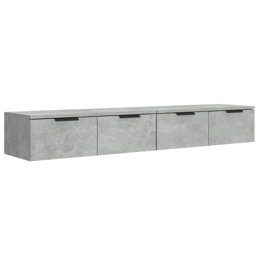 Mobili Pensili 2 pz Grigio Cemento 68x30x20cm Legno Multistrato cod mxl 46291