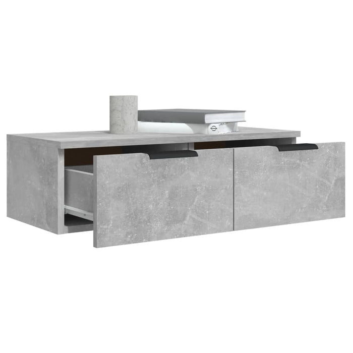 Mobili Pensili 2 pz Grigio Cemento 68x30x20cm Legno Multistrato cod mxl 46291