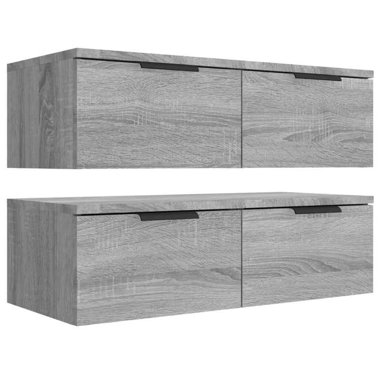 Mobili Pensili 2 pz Grigio Sonoma 68x30x20 cm Legno Multistrato cod mxl 32859