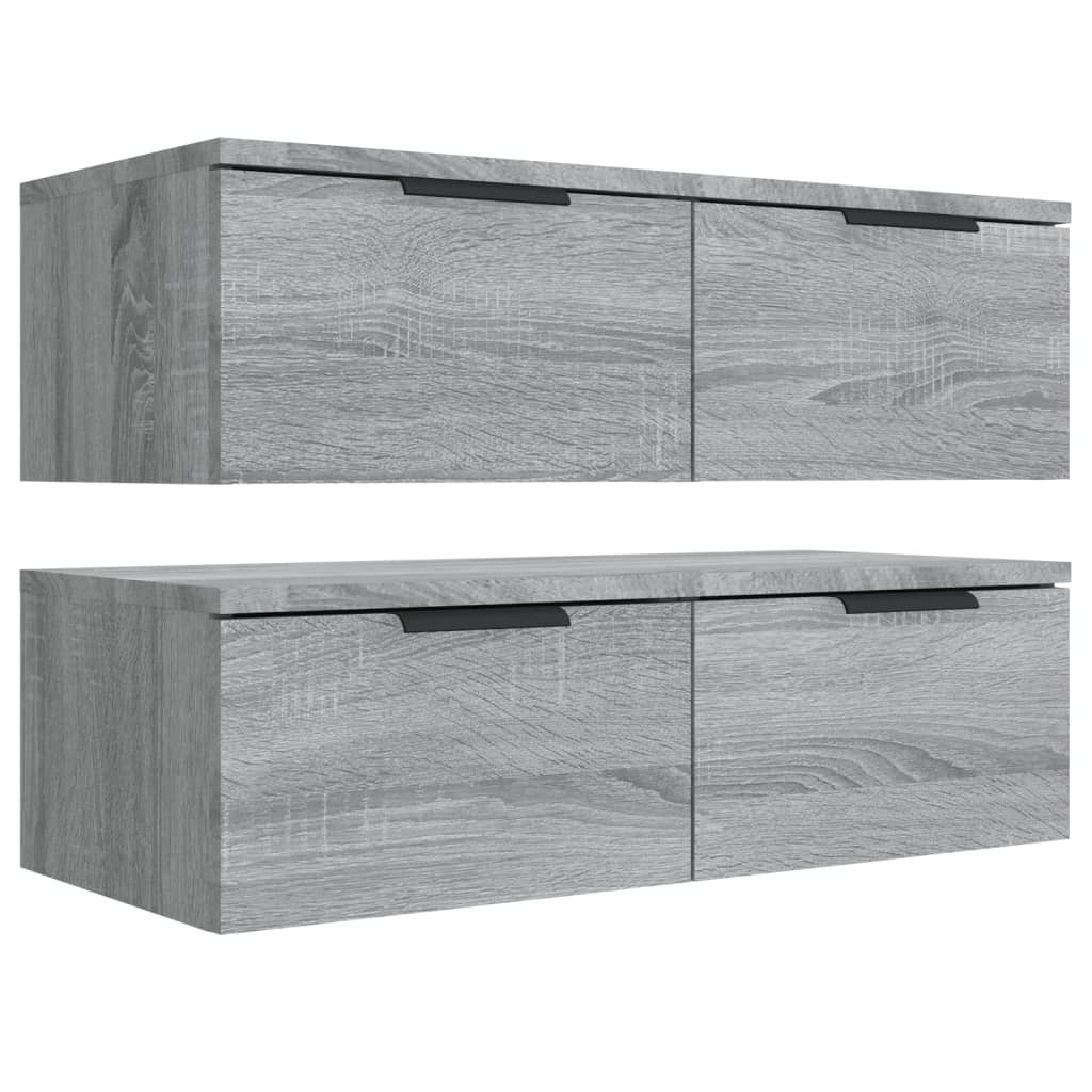 Mobili Pensili 2 pz Grigio Sonoma 68x30x20 cm Legno Multistrato