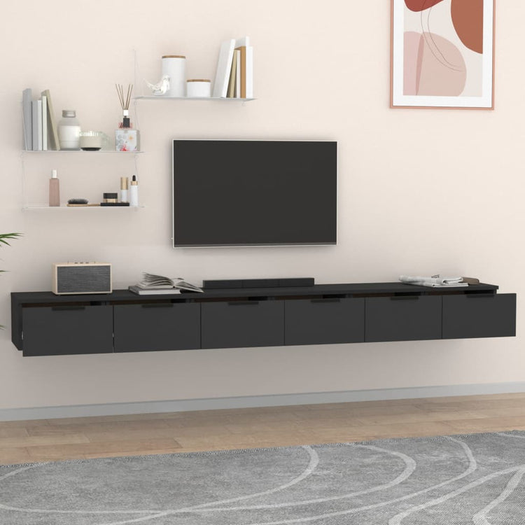 Mobili a Parete 2 pz Nero 102x30x20 cm in Legno Multistratocod mxl 97614