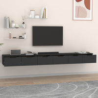 Mobili a Parete 2 pz Nero 102x30x20 cm in Legno Multistrato 3115901