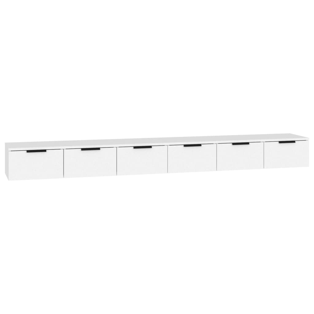 Mobili Parete 2 pz Bianco Lucido 102x30x20 cm Legno Multistrato