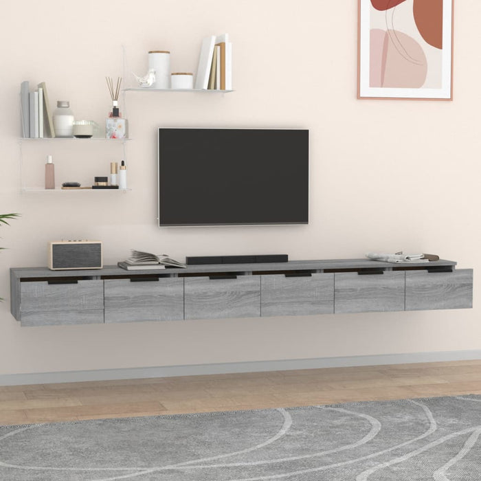 Mobili a Muro 2 pz Grigio Sonoma 102x30x20 cm Legno Multistrato cod mxl 33456