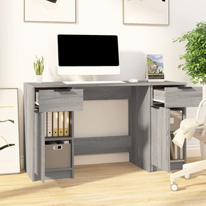 Scrivania con Mobile Laterale Grigio Sonoma Legno Multistrato cod mxl 67479