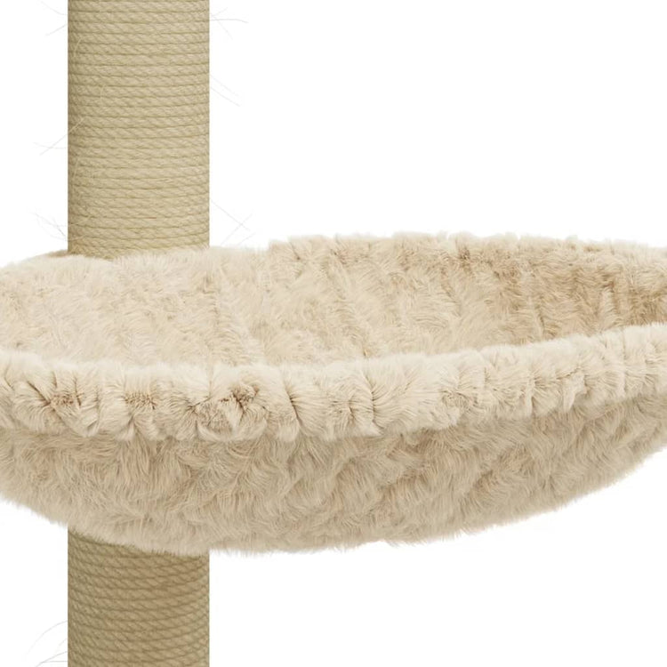 Albero per Gatti con Palo Tiragraffi in Sisal Crema 74 cm