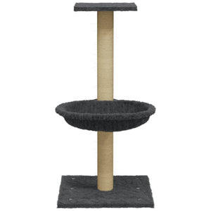 Albero per Gatti con Palo Tiragraffi Sisal Grigio Scuro 74 cm 171590