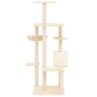 Albero per Gatti con Tiragraffi in Sisal Crema 142 cm cod mxl 7973