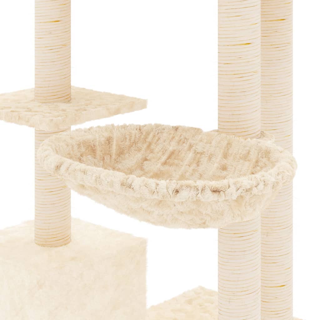 Albero per Gatti con Tiragraffi in Sisal Crema 142 cm cod mxl 7973