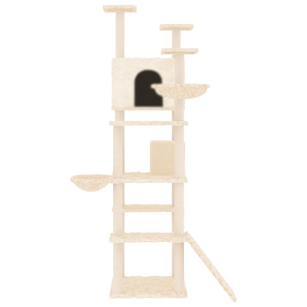 Albero per Gatti con Tiragraffi in Sisal Crema 191 cm 171594