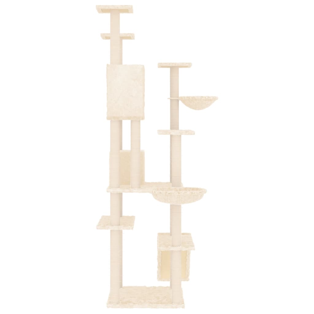 Albero per Gatti con Tiragraffi in Sisal Crema 191 cm 171594