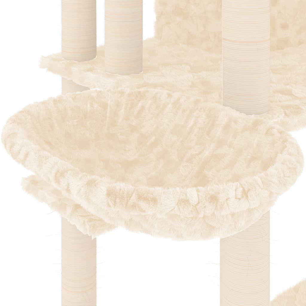 Albero per Gatti con Tiragraffi in Sisal Crema 191 cm 171594