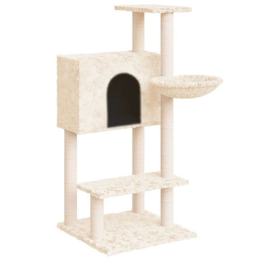 Albero per Gatti con Tiragraffi in Sisal Crema 108,5 cm 171597