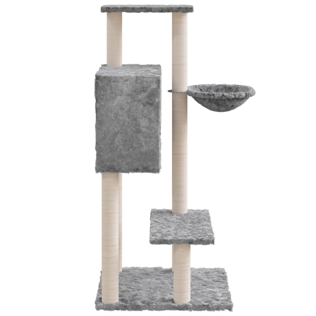 Albero per Gatti con Tiragraffi in Sisal Grigio Chiaro 108,5 cm 171598