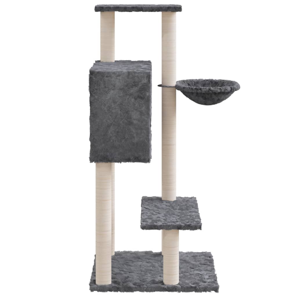 Albero per Gatti con Tiragraffi in Sisal Grigio Scuro 108,5 cm 171599