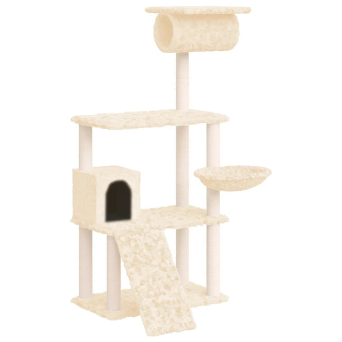 Albero per Gatti con Tiragraffi in Sisal Crema 131 cm cod mxl 12795