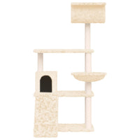 Albero per Gatti con Tiragraffi in Sisal Crema 131 cm cod mxl 12795