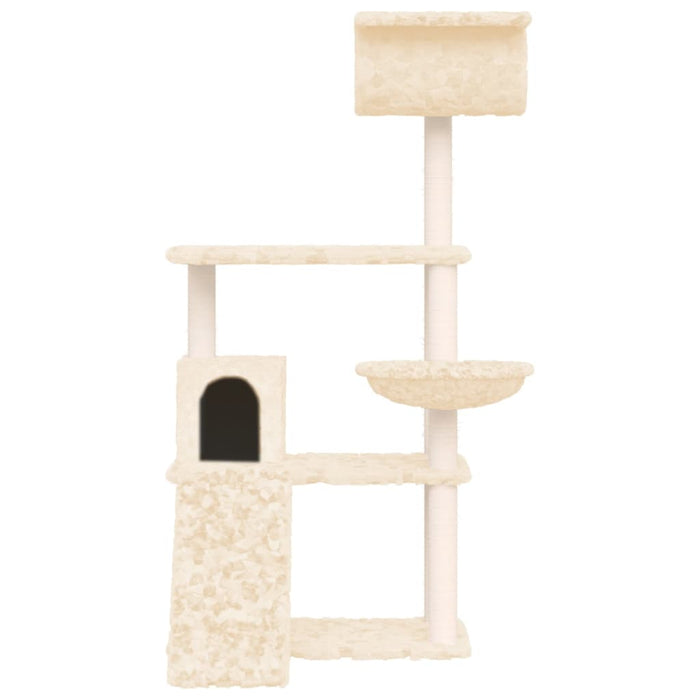 Albero per Gatti con Tiragraffi in Sisal Crema 131 cm cod mxl 12795