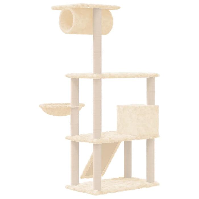 Albero per Gatti con Tiragraffi in Sisal Crema 131 cm cod mxl 12795