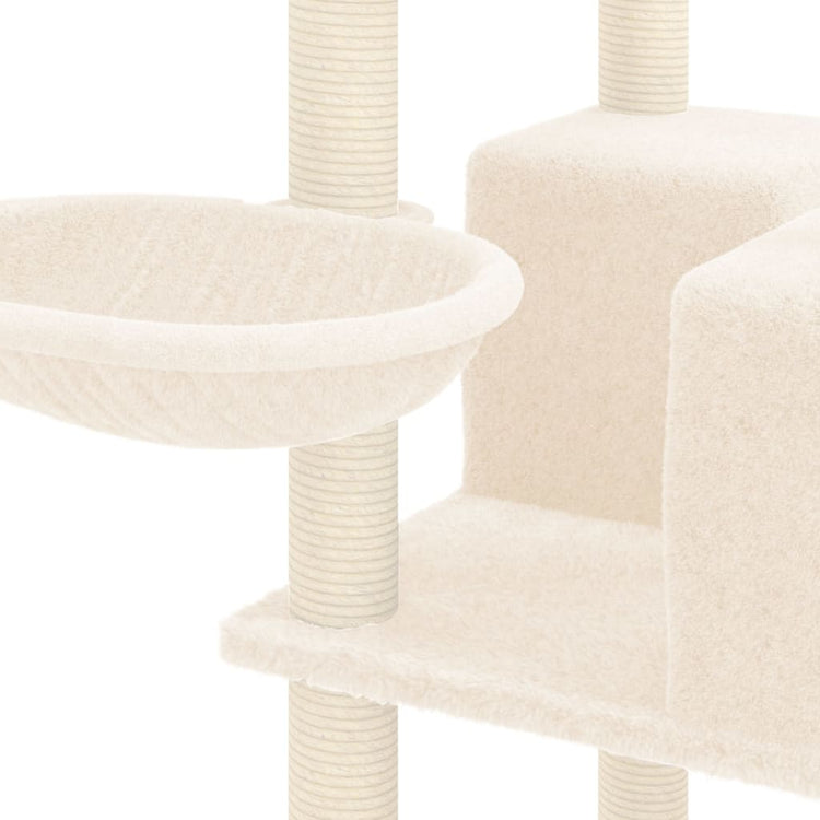 Albero per Gatti con Tiragraffi in Sisal Crema 167 cm