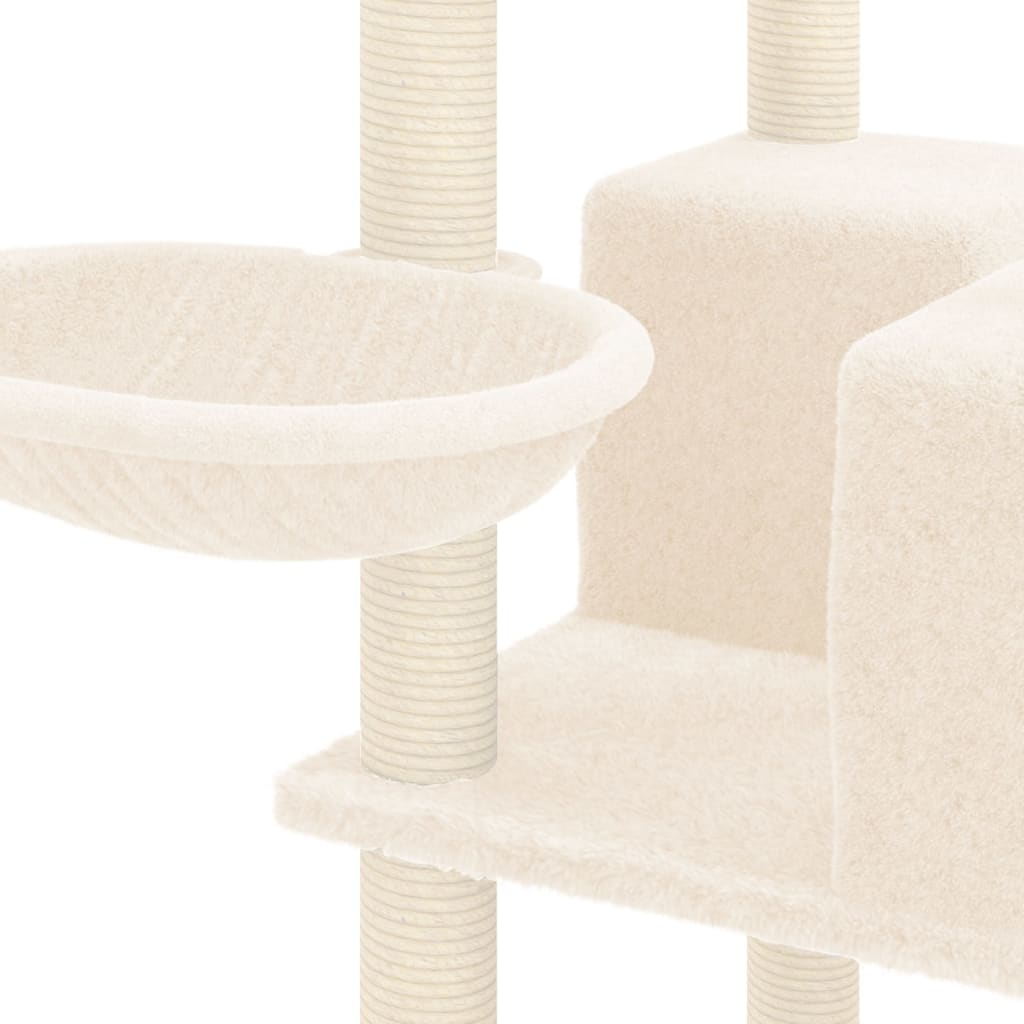 Albero per Gatti con Tiragraffi in Sisal Crema 167 cm cod 12126