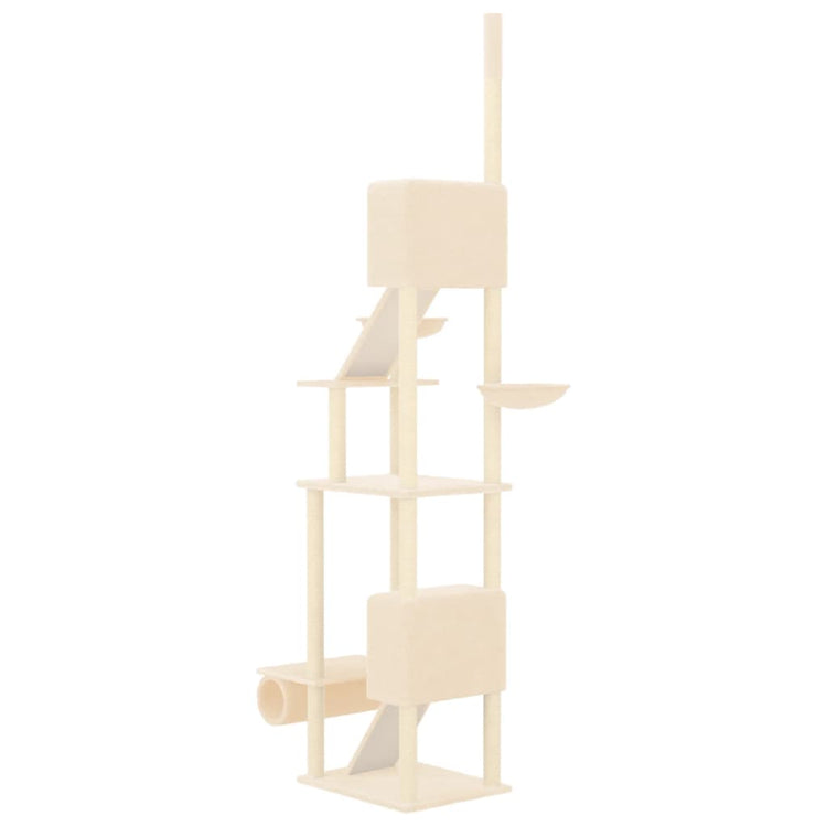 Albero per Gatti da Pavimento a Soffitto Crema 277-303 cm