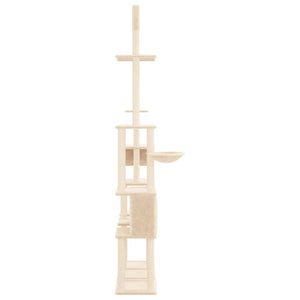 Albero per Gatti con Tiragraffi in Sisal Crema 279 cm