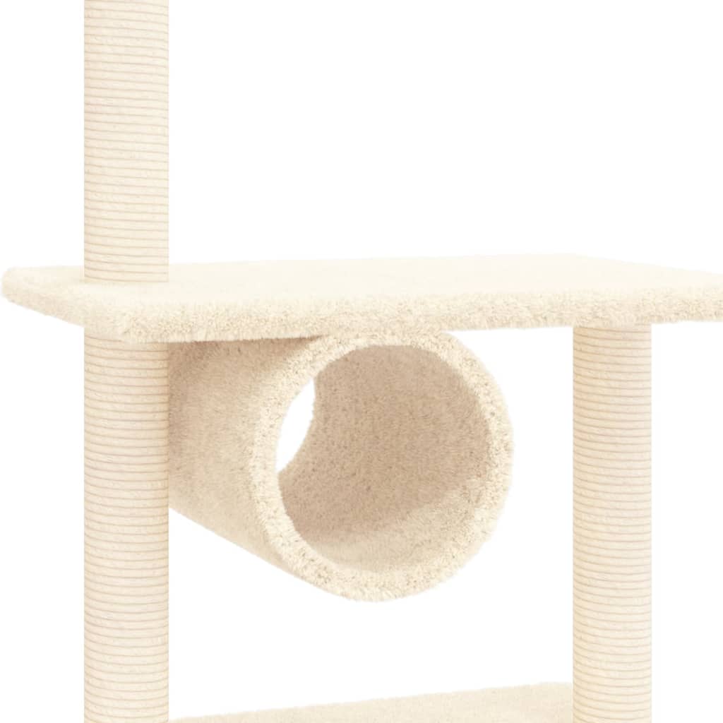 Albero per Gatti con Tiragraffi in Sisal Crema 279 cm