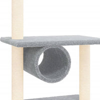 Albero per Gatti con Tiragraffi in Sisal Grigio Chiaro 279 cm cod mxl 16634