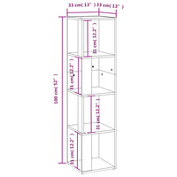 Scaffale Angolare Rovere Fumo 33x33x132 cm Legno Multistrato cod mxl 52757