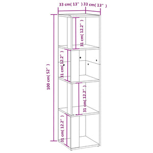 Scaffale Angolare Rovere Fumo 33x33x132 cm Legno Multistrato cod mxl 52757