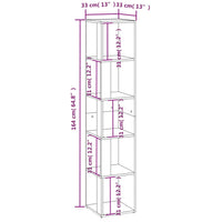 Scaffale Angolare Rovere Fumo 33x33x164,5 cm Legno Multistrato 816026