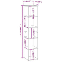 Scaffale Angolo Rovere Marrone 33x33x164,5 cm Legno Multistrato cod mxl 48481