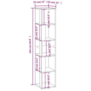 Scaffale Angolo Rovere Marrone 33x33x164,5 cm Legno Multistrato cod mxl 48481