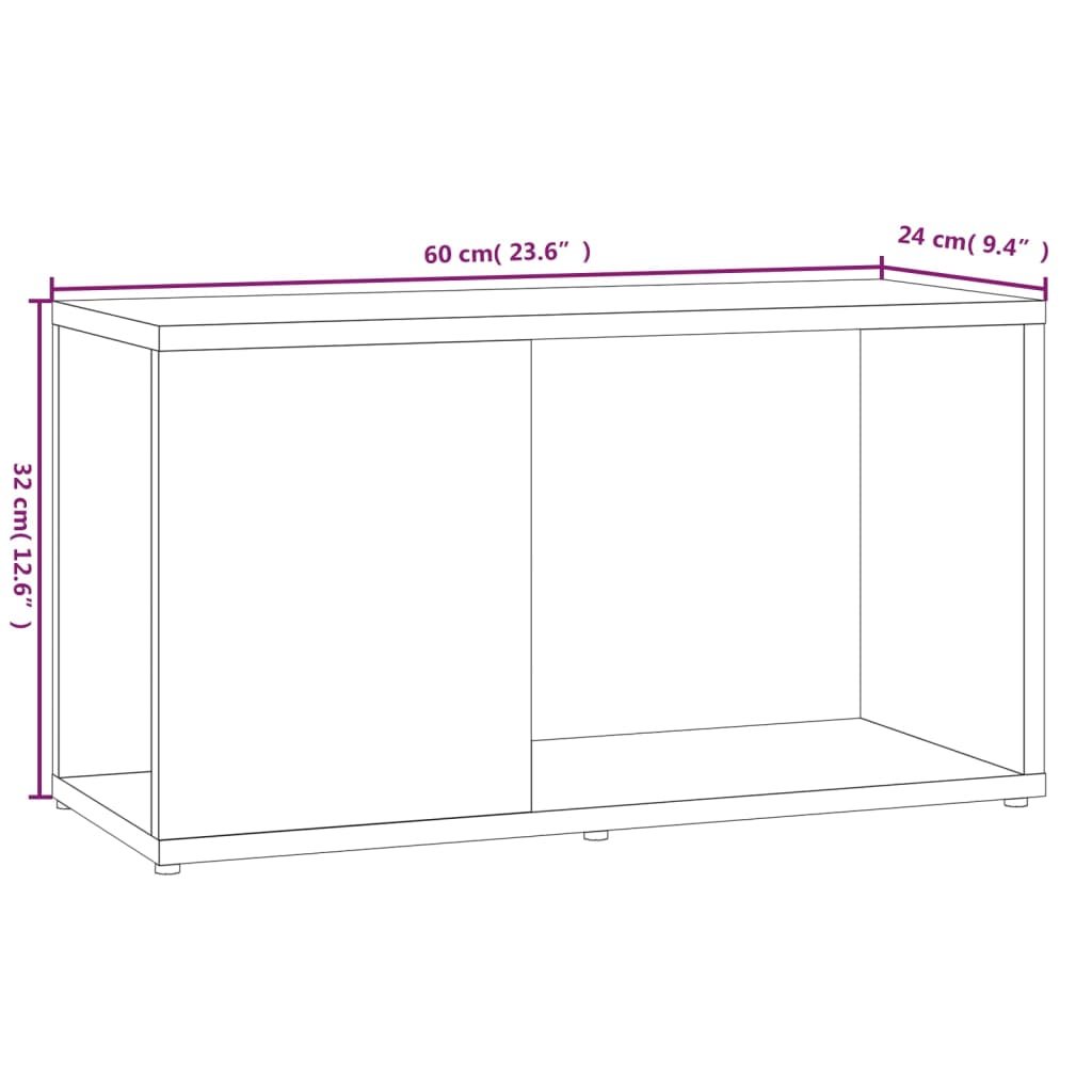 Mobile Porta TV Rovere Fumo 60x24x32 cm in Legno Multistrato