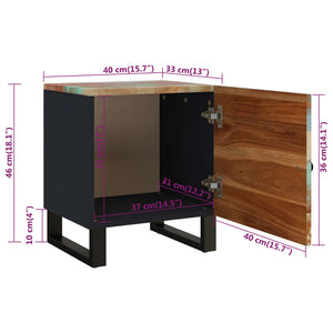 Comodino 40x33x46 cm in Legno Massello di Recupero cod mxl 29982